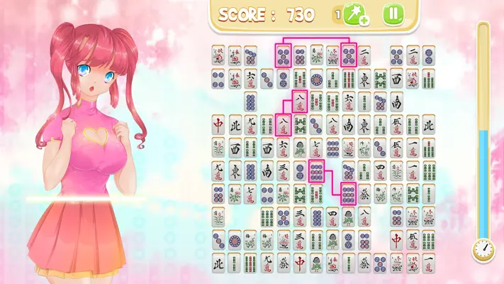 Mahjong Pretty Manga Girls android App screenshot 0