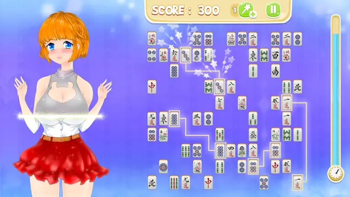 Mahjong Pretty Manga Girls android App screenshot 1